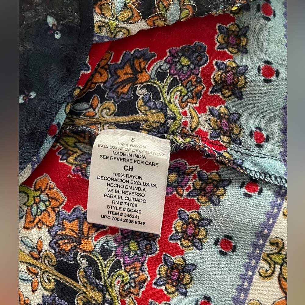 Bila Red and Blue Bohemian Blouse - Picture 7 of 8